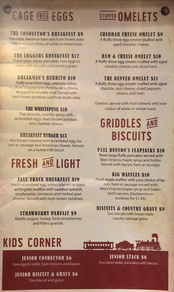 Menu at The Junction Ale House restaurant, Snowshoe, Snowshoe Dr