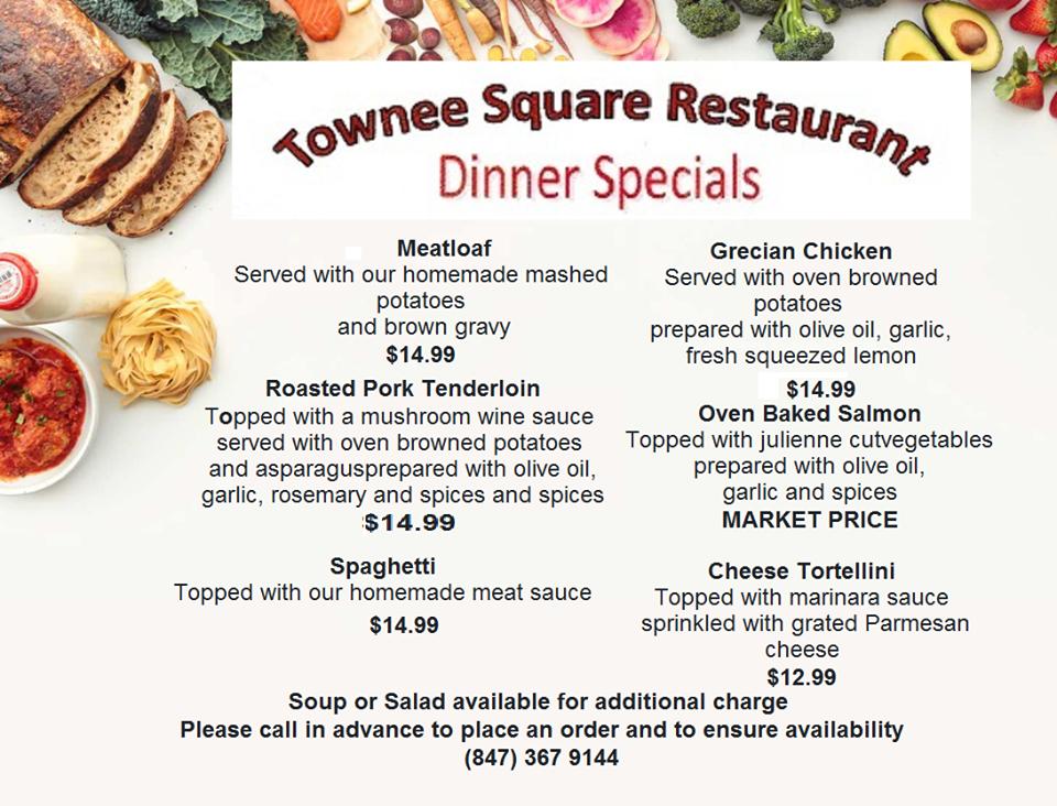 Menu at Townee Square Restaurant, Libertyville, 508 N Milwaukee Ave