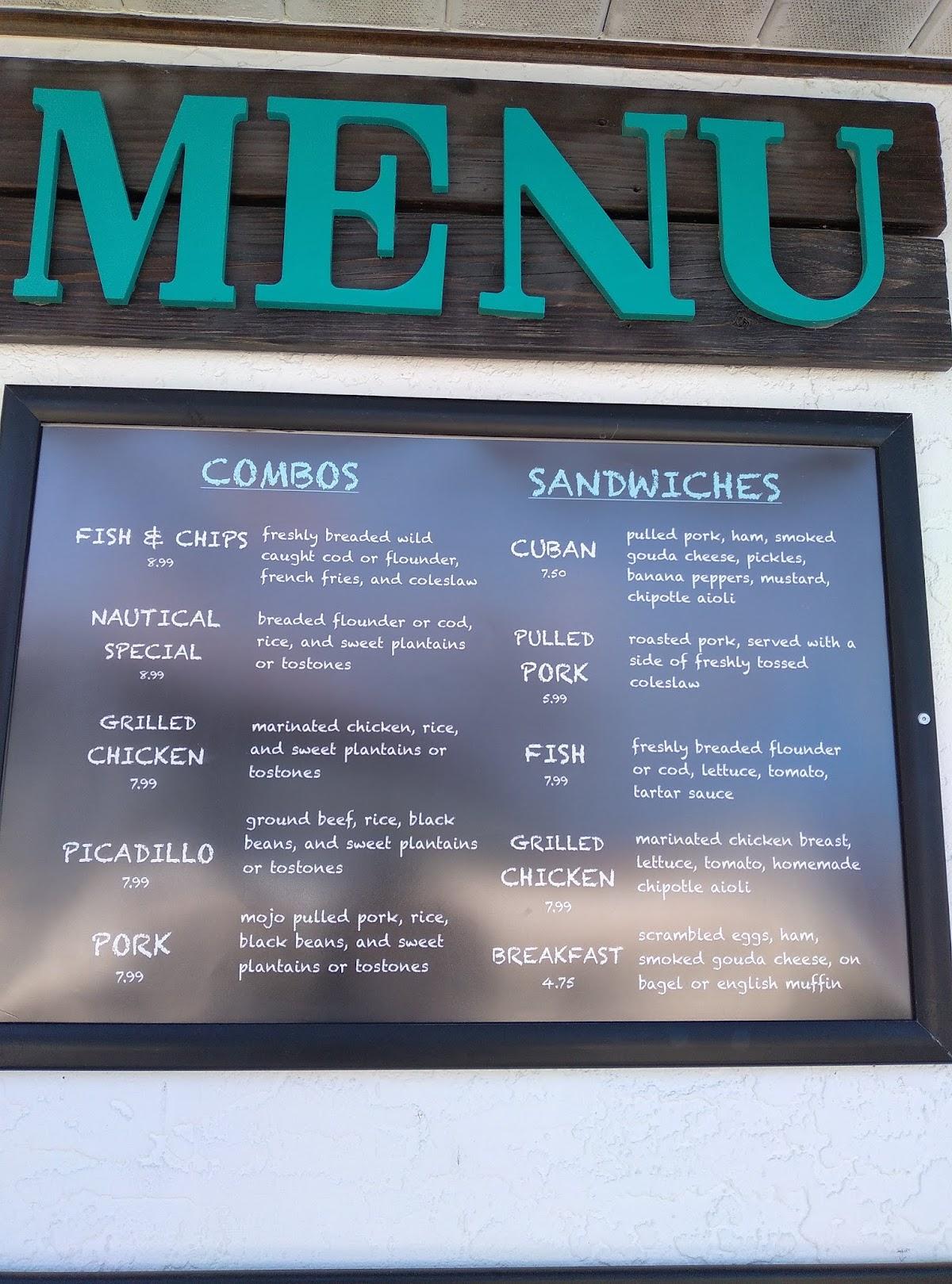 Carta de Nautical Cafe, Melbourne Beach