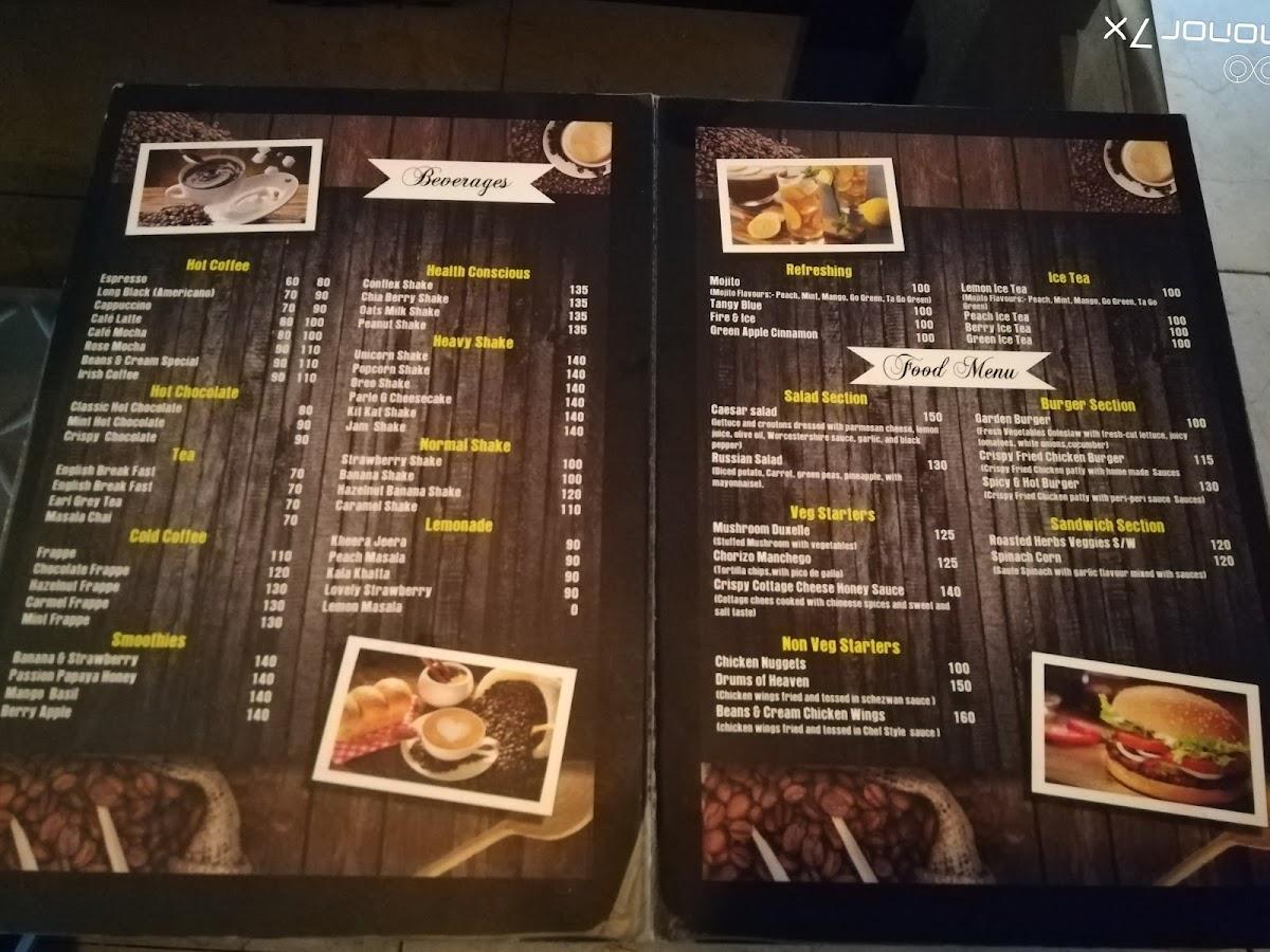 Menu at Bean's & Cream Cafe & Lounge, Dehradun