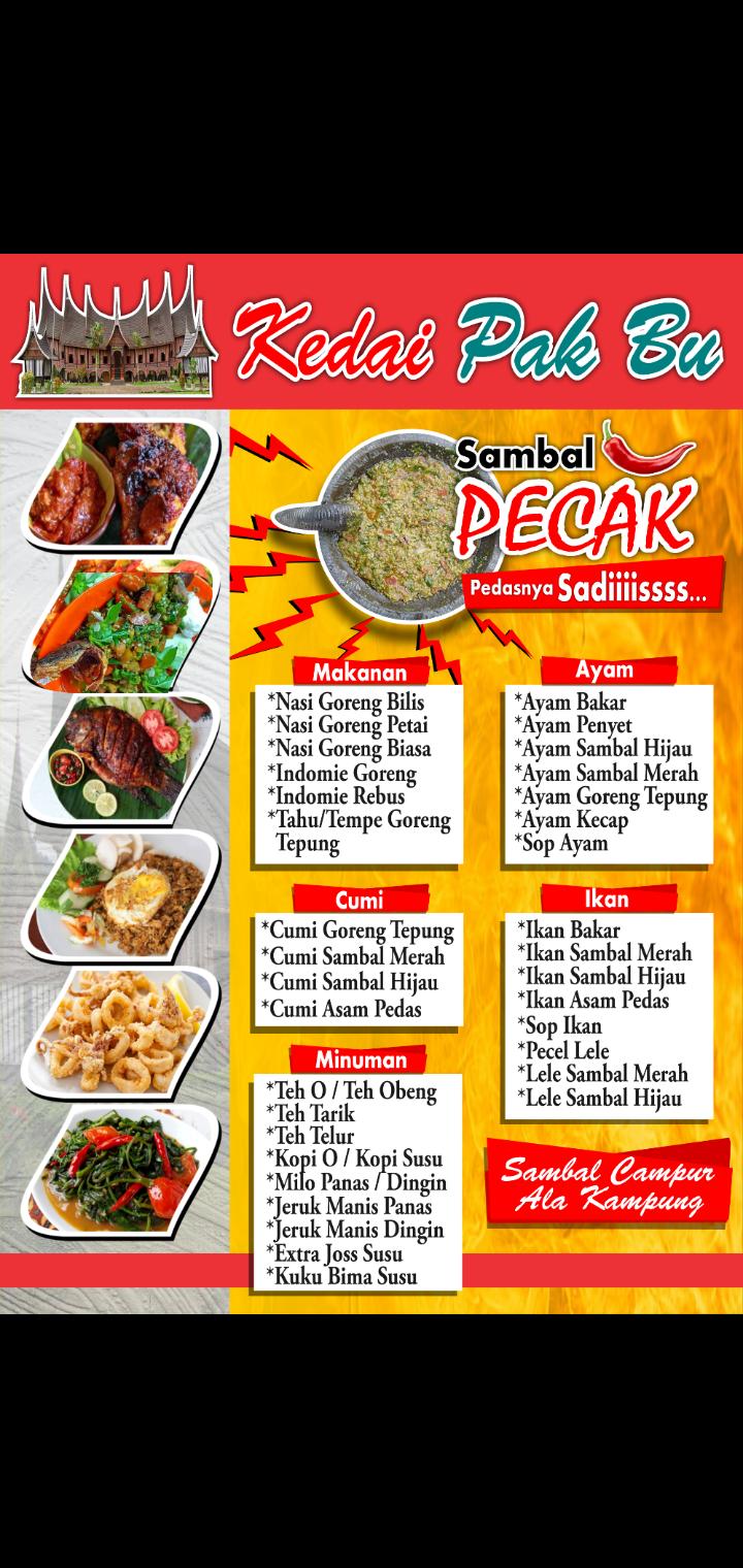 Menu At Kedai Pak Bu Cafe Batam