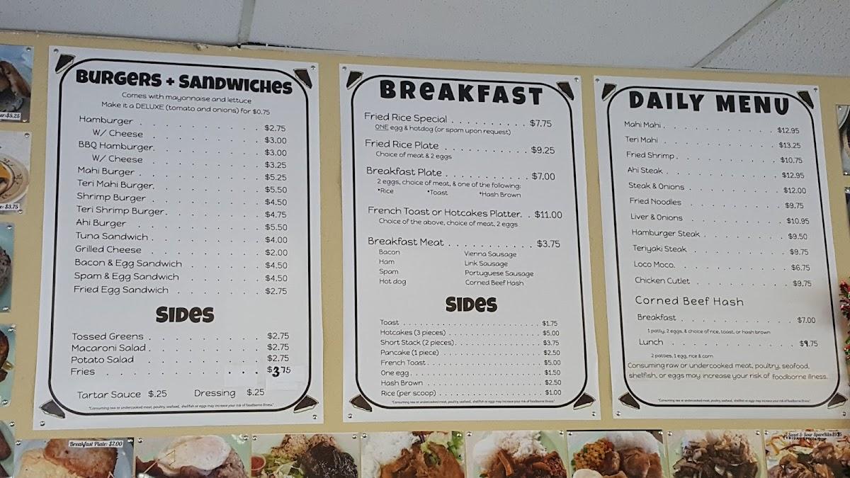 Menu At Tanya S Pies And Grill Restaurant Wahiawa   R4ff Tanyas Pies And Grill Menu 