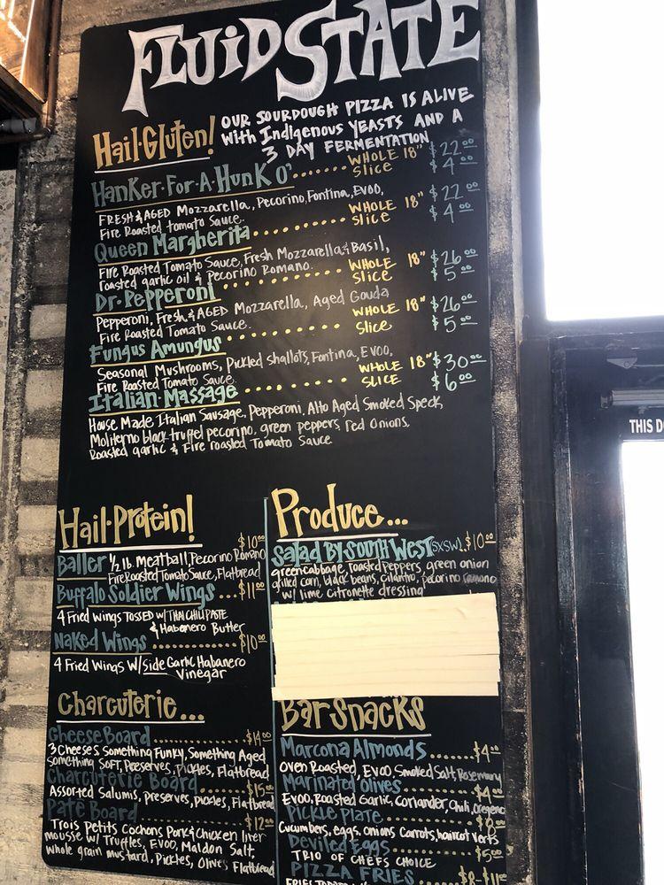 Menu at Fluid State Beer Garden pub & bar, Ventura
