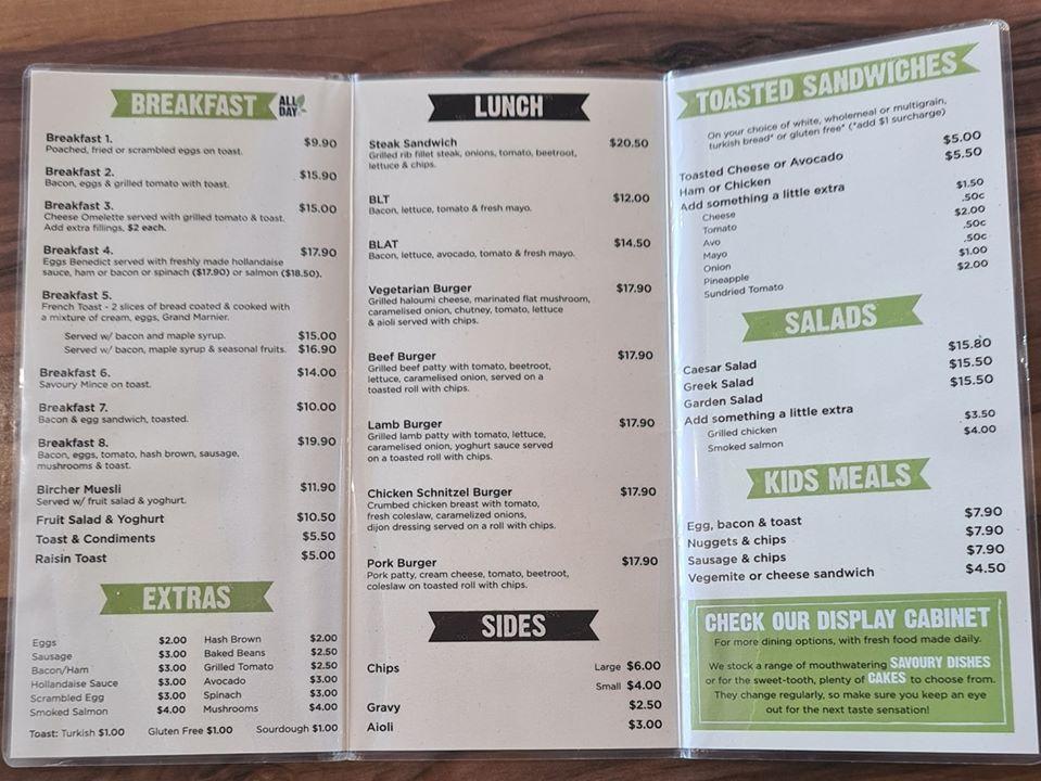 Menu At Fresh Fix Cafe, Gladstone Central