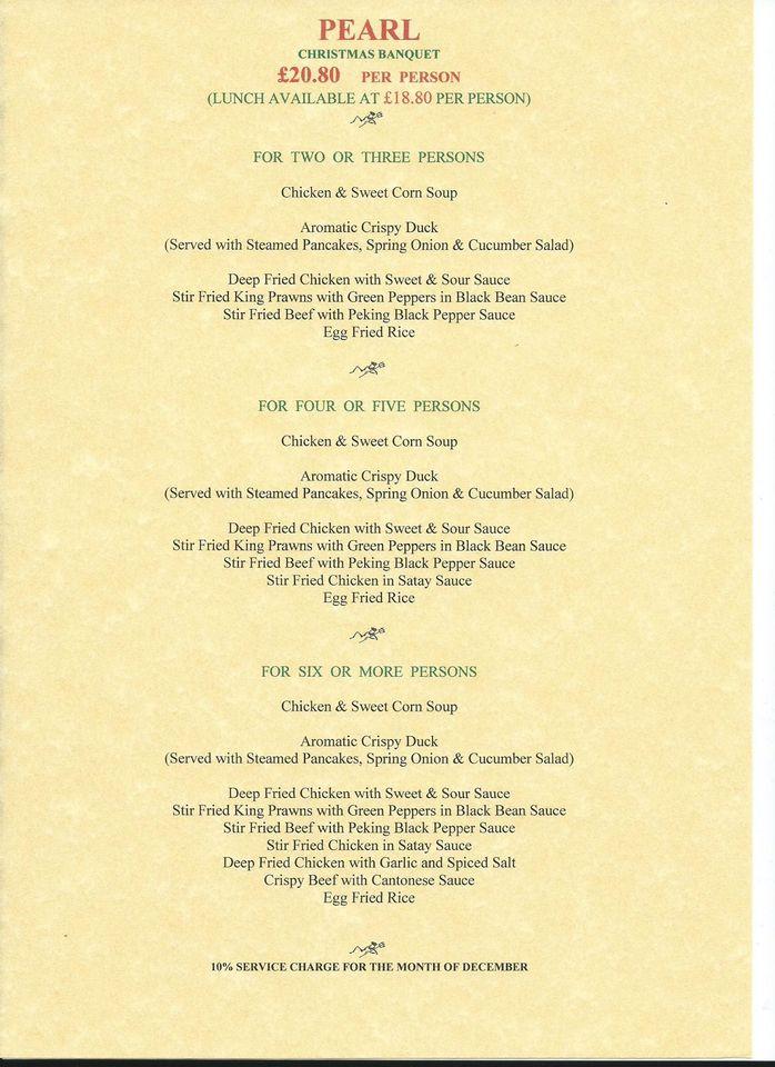 Menu at King Neptune restaurant, Newcastle upon Tyne, Parkside