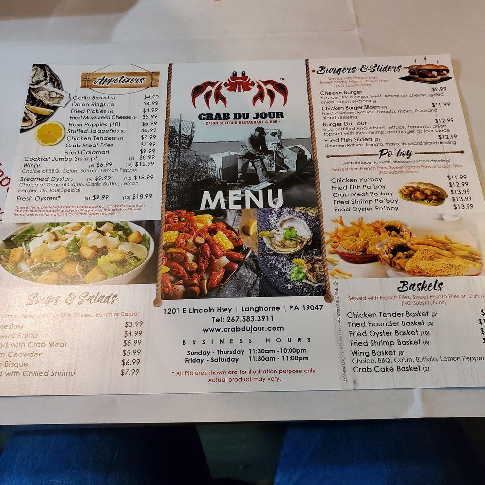 Menu at Crab Du Jour langhorne pub & bar, Langhorne