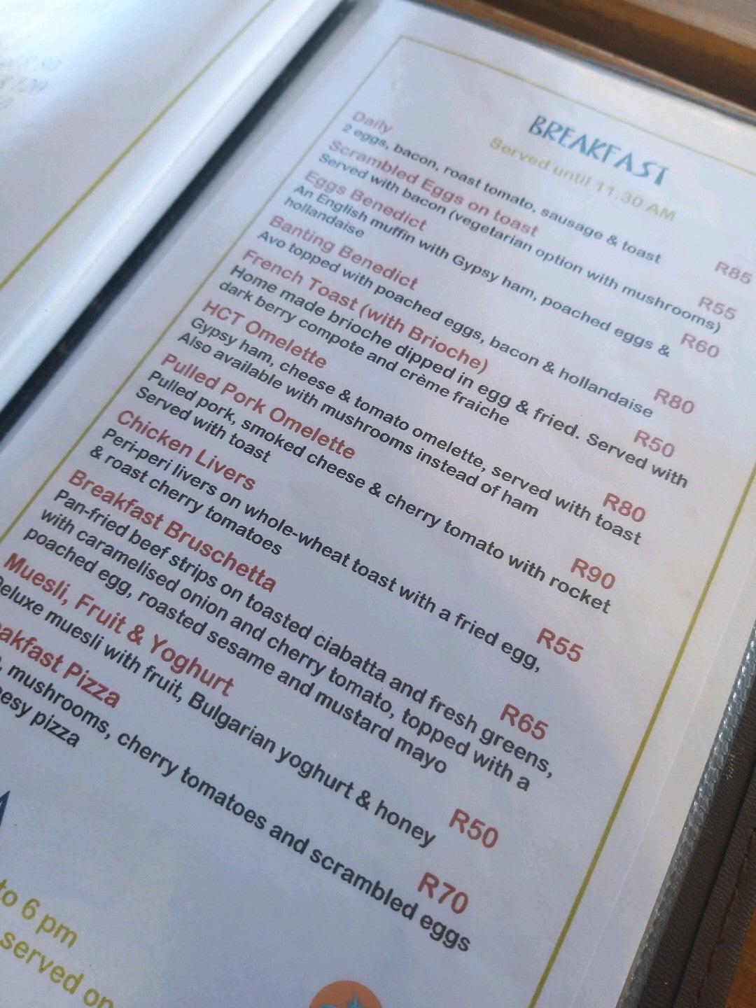 Menu at Kokomo Beach Bar & Restaurant, Langebaan