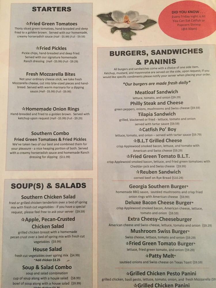 Menu at Southern Charm Restaurant, Blue Ridge