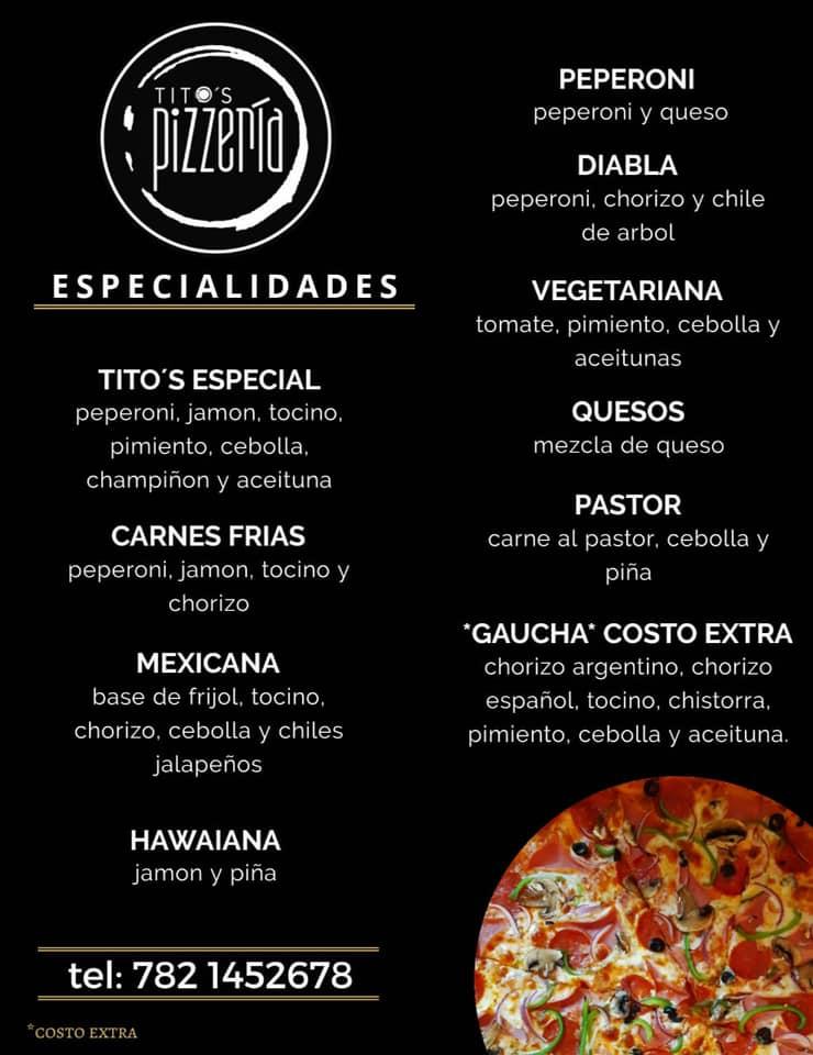 Menu at FOOD TRUCK by Tito’s Pizzería, Coatzintla