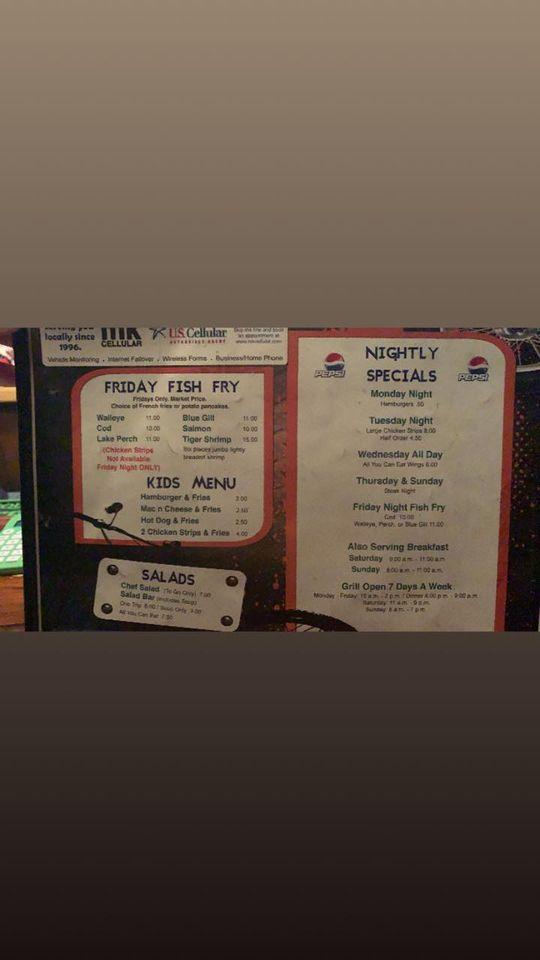 Menu at Fat Boyz restaurant, Fort Atkinson