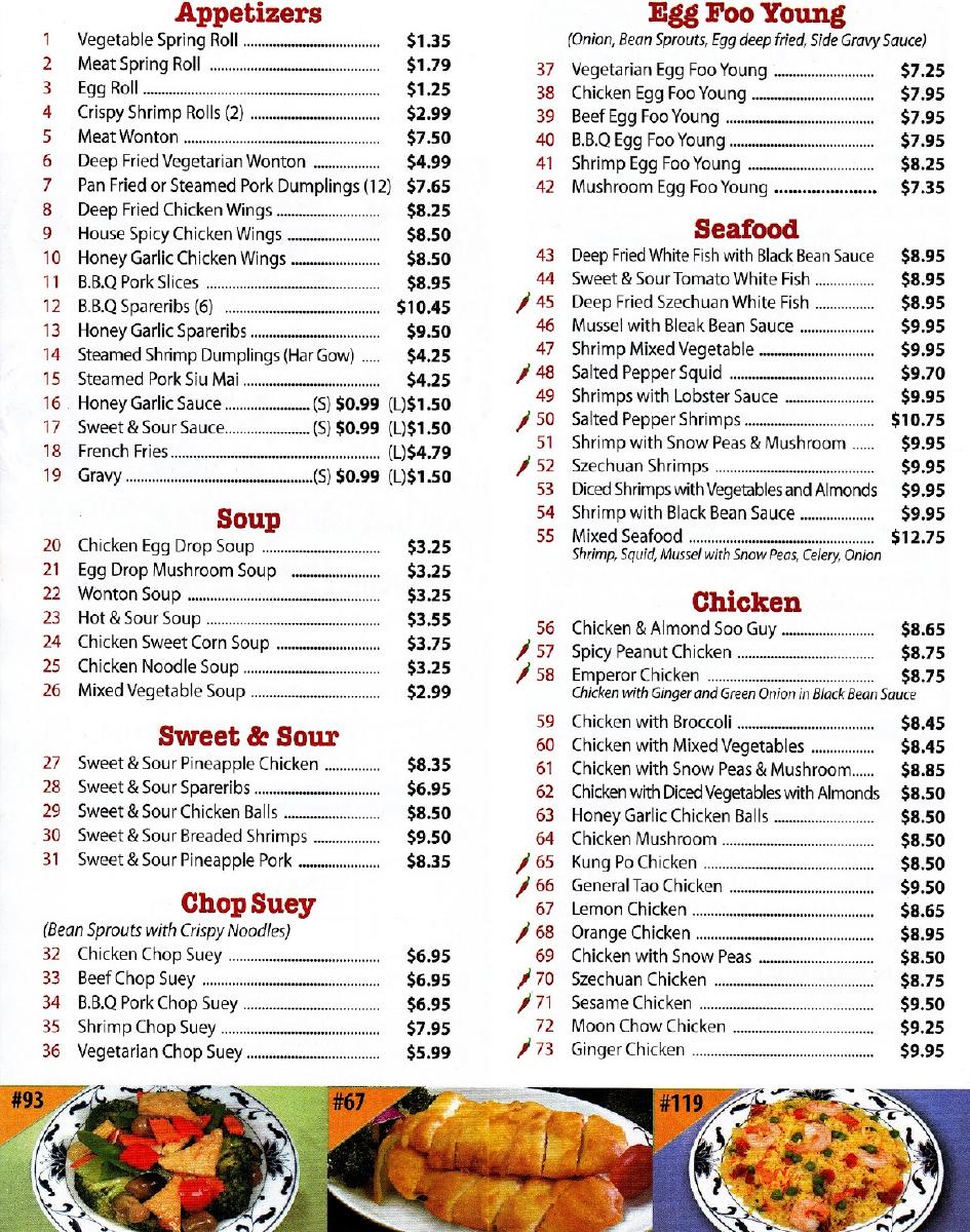 Menu at Golden Pine Chinese Restaurant, Courtice