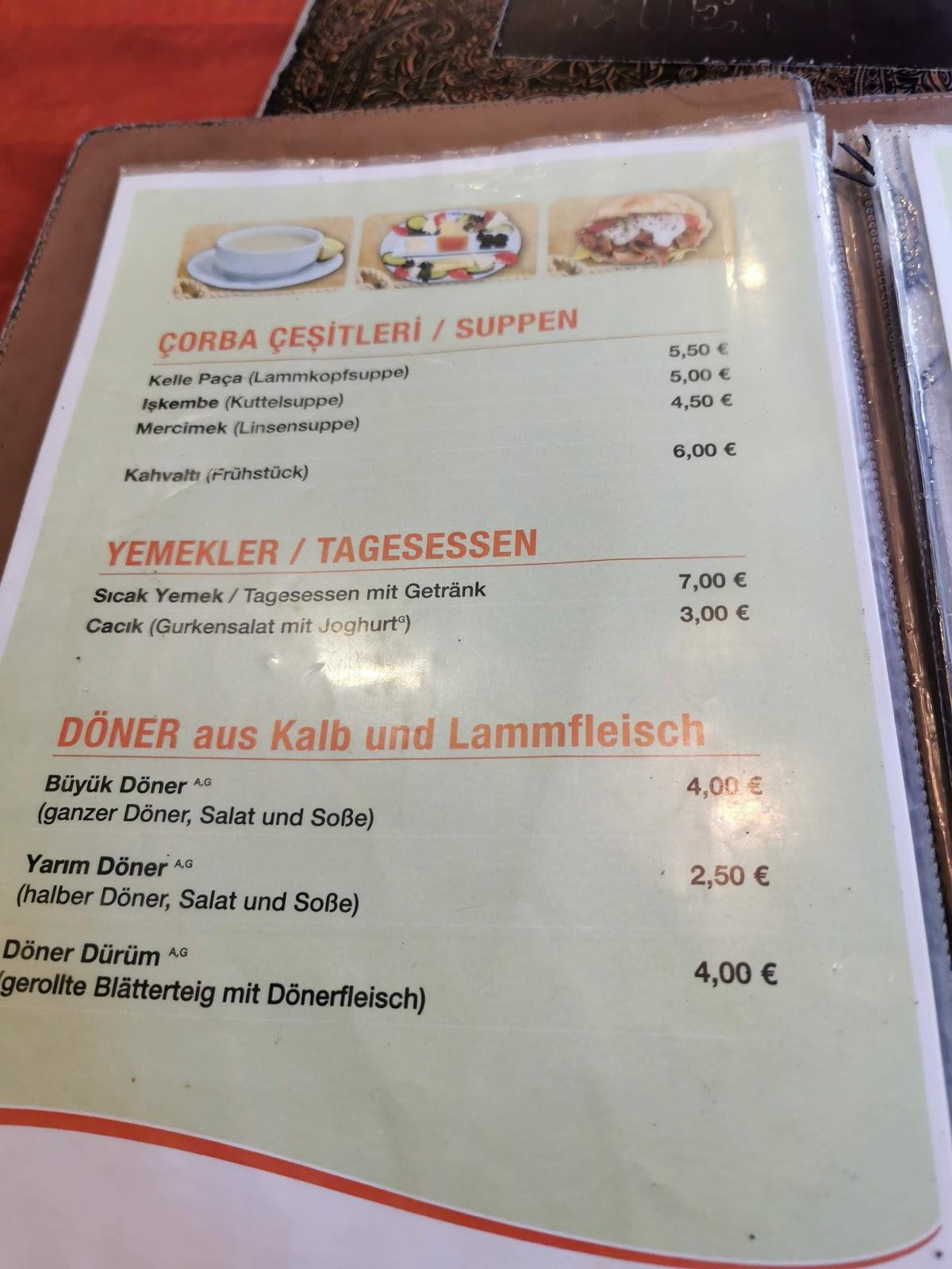 Speisekarte von Oltu Cağ Kebabi restaurant Mannheim