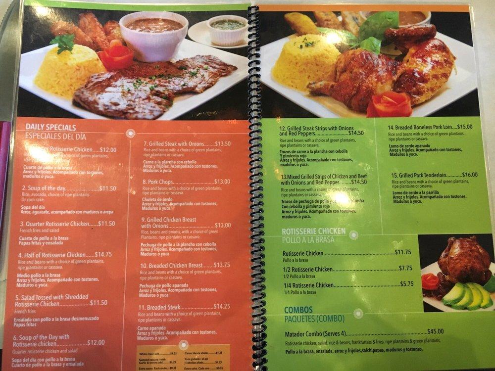 Menu at Pio Pio Restaurant, Orlando, Precision Dr