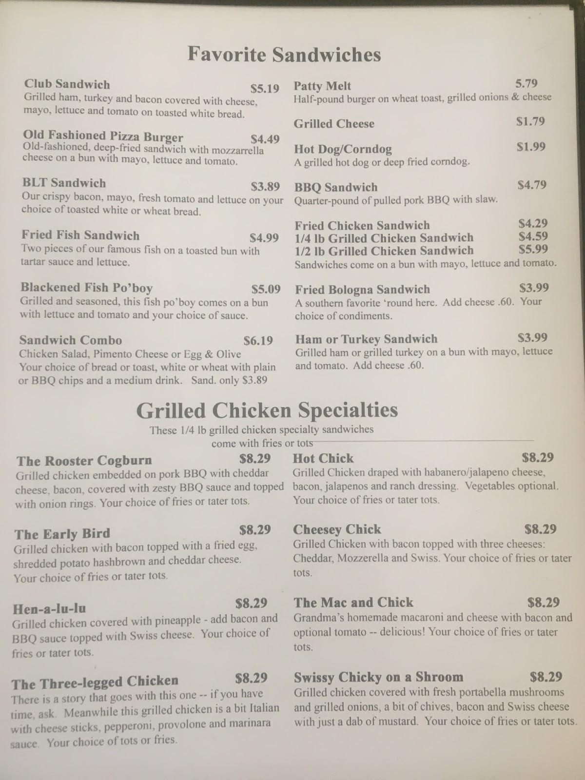 Menu at Tacker's Shake Shack restaurant, Marion