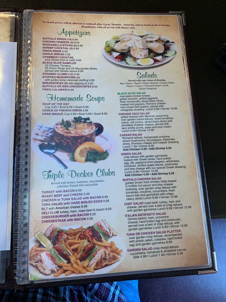 Menu at Black Olive Restaurant & Pizzeria, Vineland