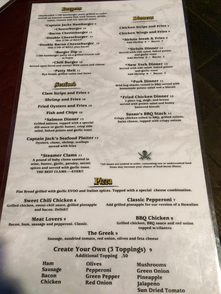 Menu at Captain Jack's Bar and Grill, Sumner