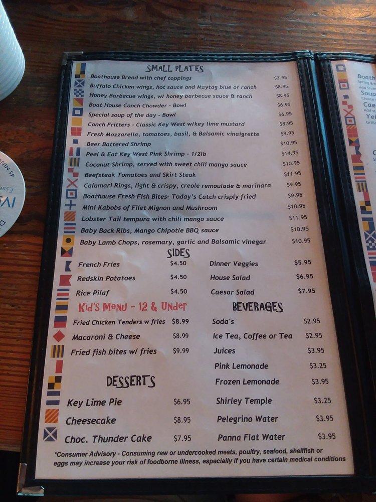 Menu at Boat House Bar & Grill, Key West, 220 Margaret Street