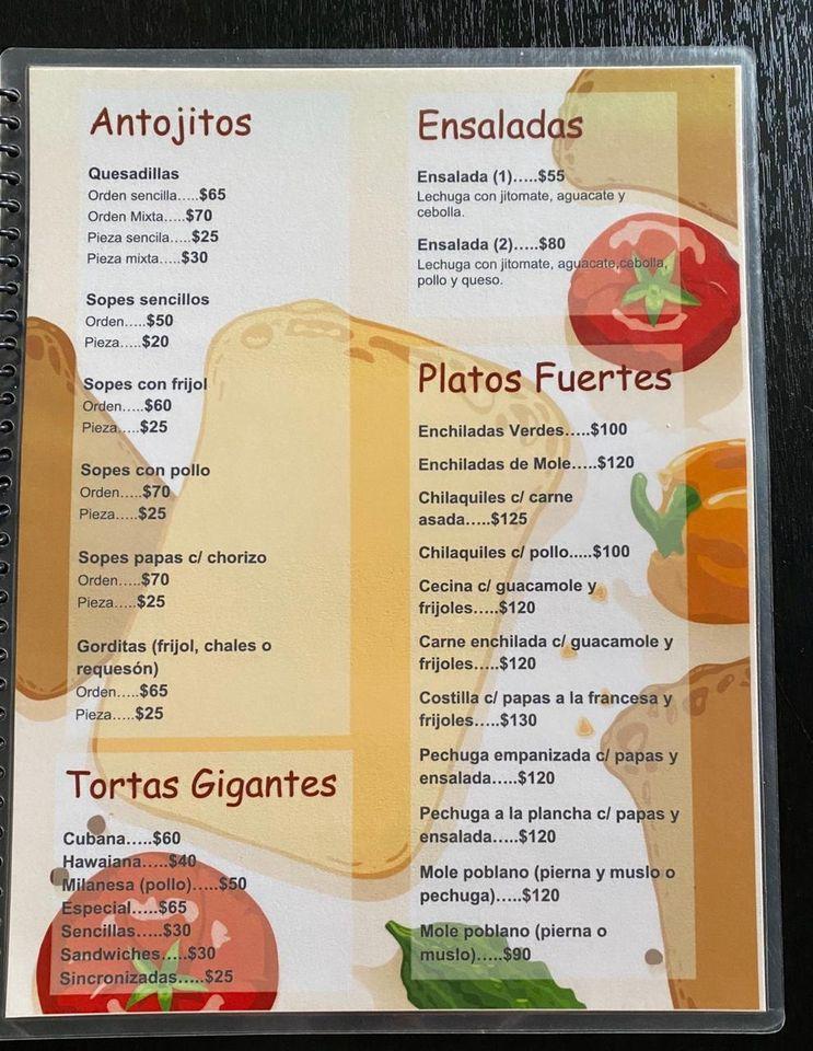 Menu At Fonda T Pica Ver Nica Restaurant Cuernavaca