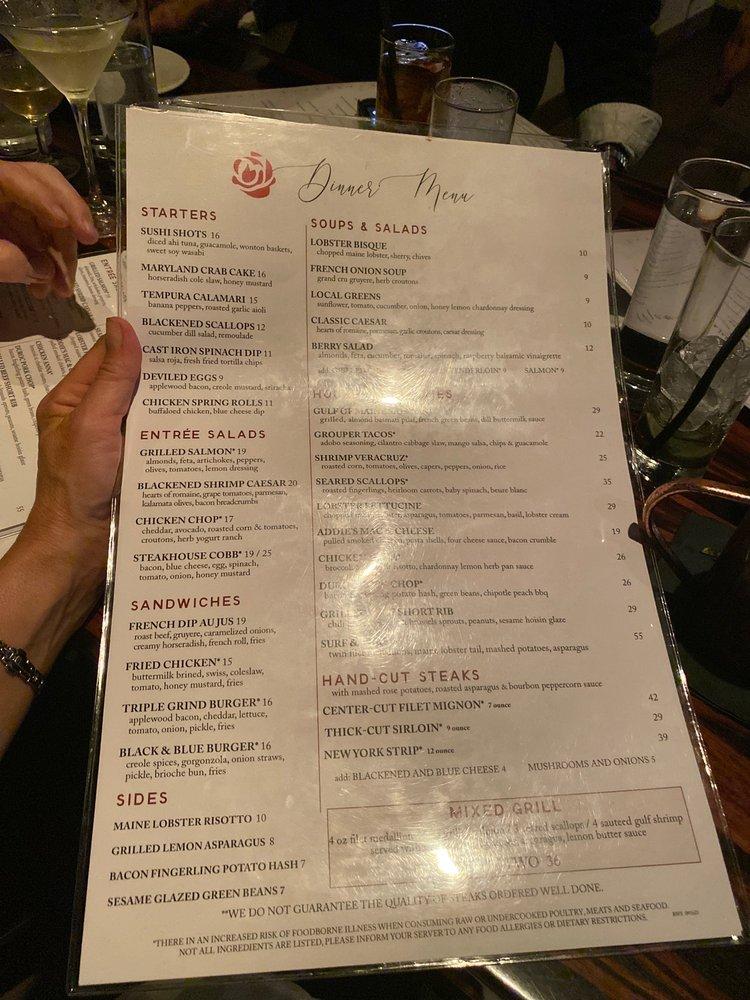 Menu at Rosewood Grill Hudson desserts, Hudson