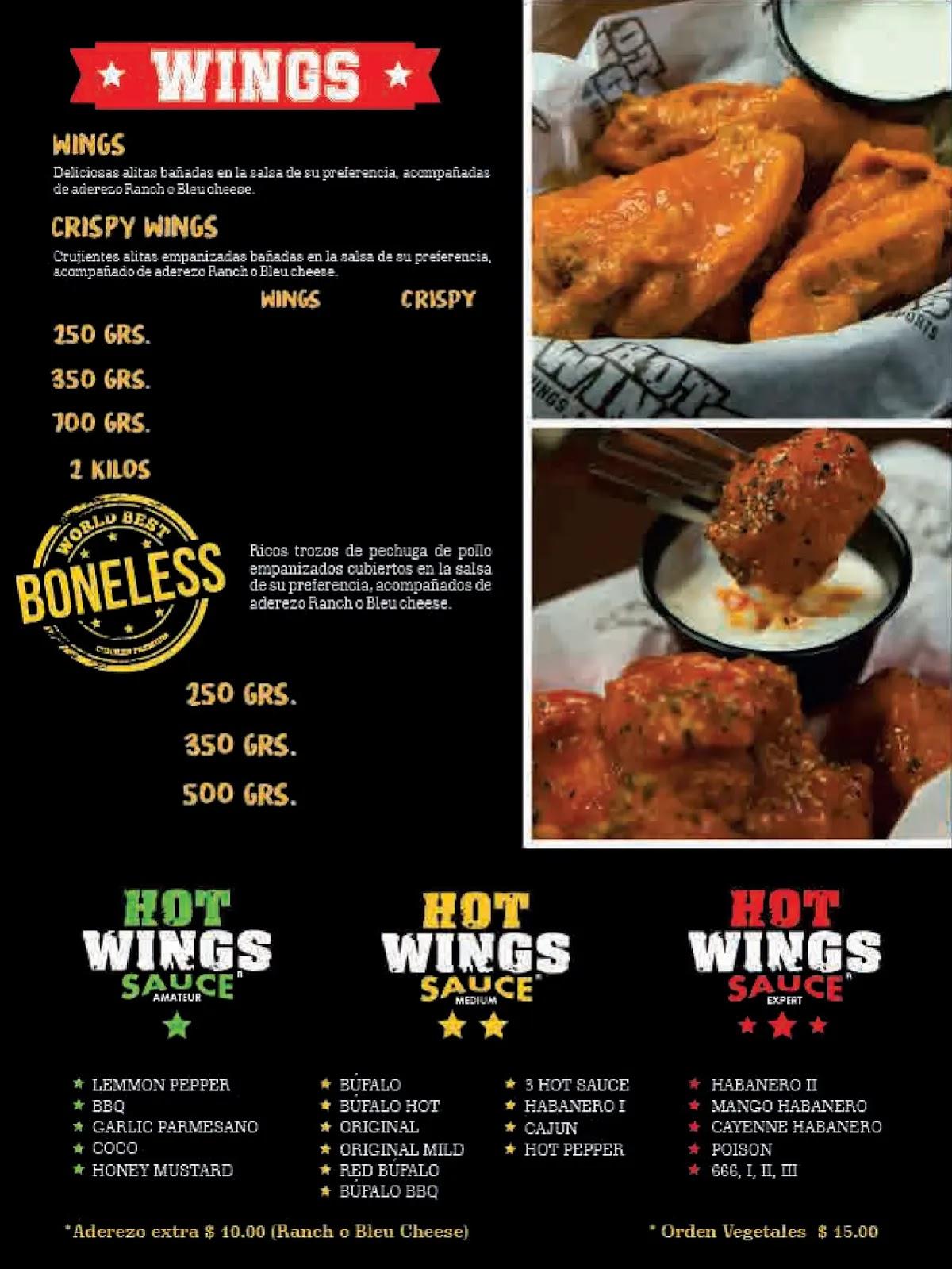 Carta del pub y bar Hot Wings Altacia, Leon, Blvd. Aeropuerto 104-Int. 3002