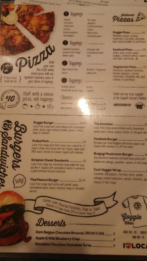 Menu at The Foggy Goggle pub & bar, Halifax