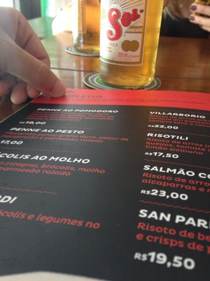 Menu Em Villa Verdita Natural Food Pub Bar Presidente Prudente