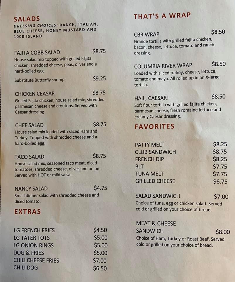 Menu at Paterson Store & Restaurant, Paterson