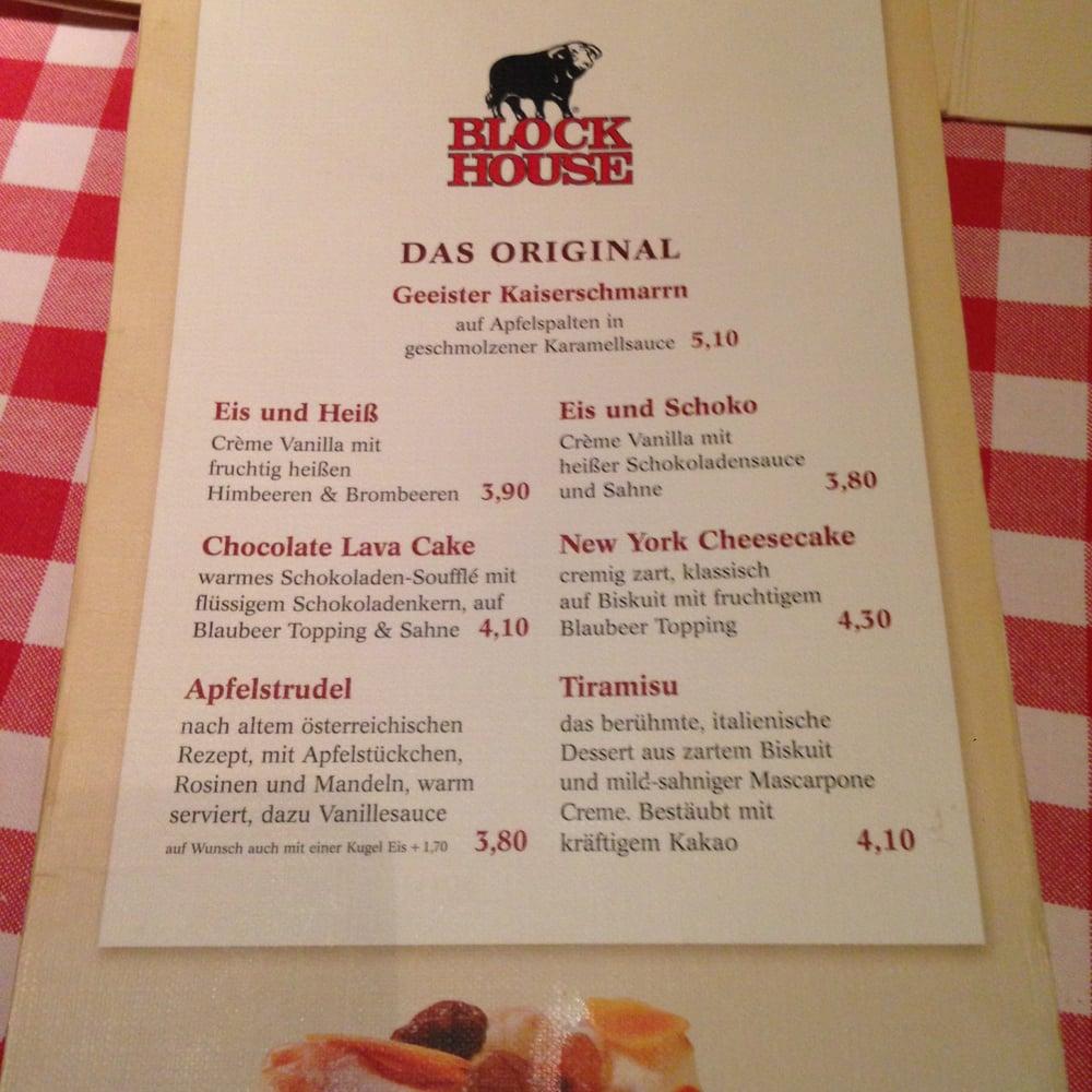 Speisekarte von BLOCK HOUSE Wandsbek steakhaus, Hamburg, Schloßstraße
