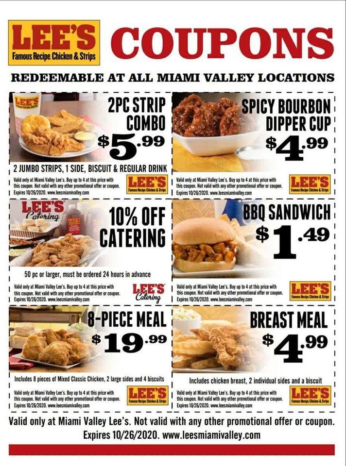 Menu at Lee's Famous Recipe Chicken fast food, Springfield, 301 E Home Rd