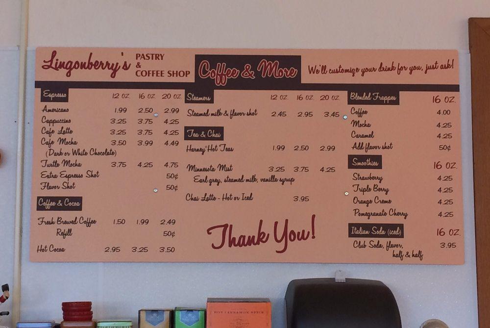 Menu at Lingonberry's Pastry and Coffee Shop & Lodge desserts, Ortonville