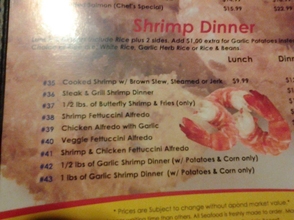 Menu at Captain John's Seafood & Island Grill restaurant, Sanford