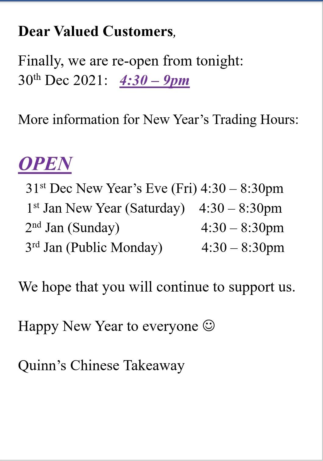 Menu at Quinns Chinese Takeaway restaurant, Quinns Rocks, Quinns ...