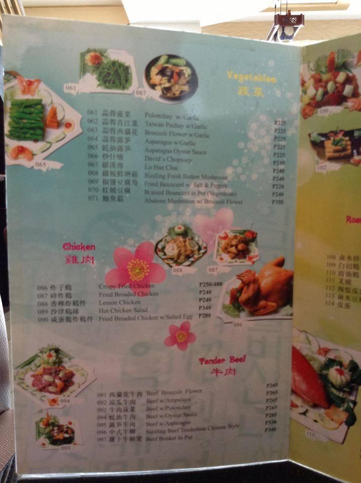 Menu at David's Tea House Angeles Branch restaurant, Mabalacat