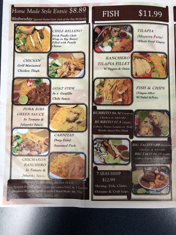 Menu at Rodeo's Cocina Mexican Restaurant, Oceanside