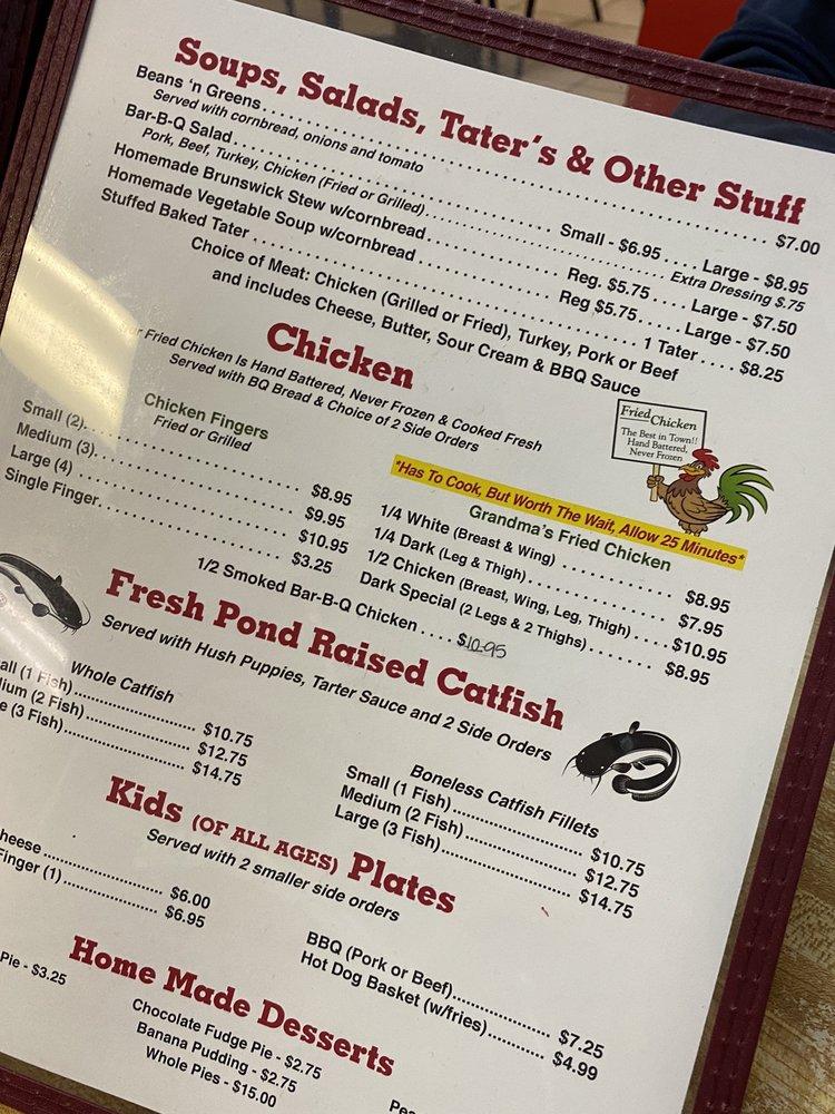 Menu At Pruett's Bar-B-Q, Gadsden