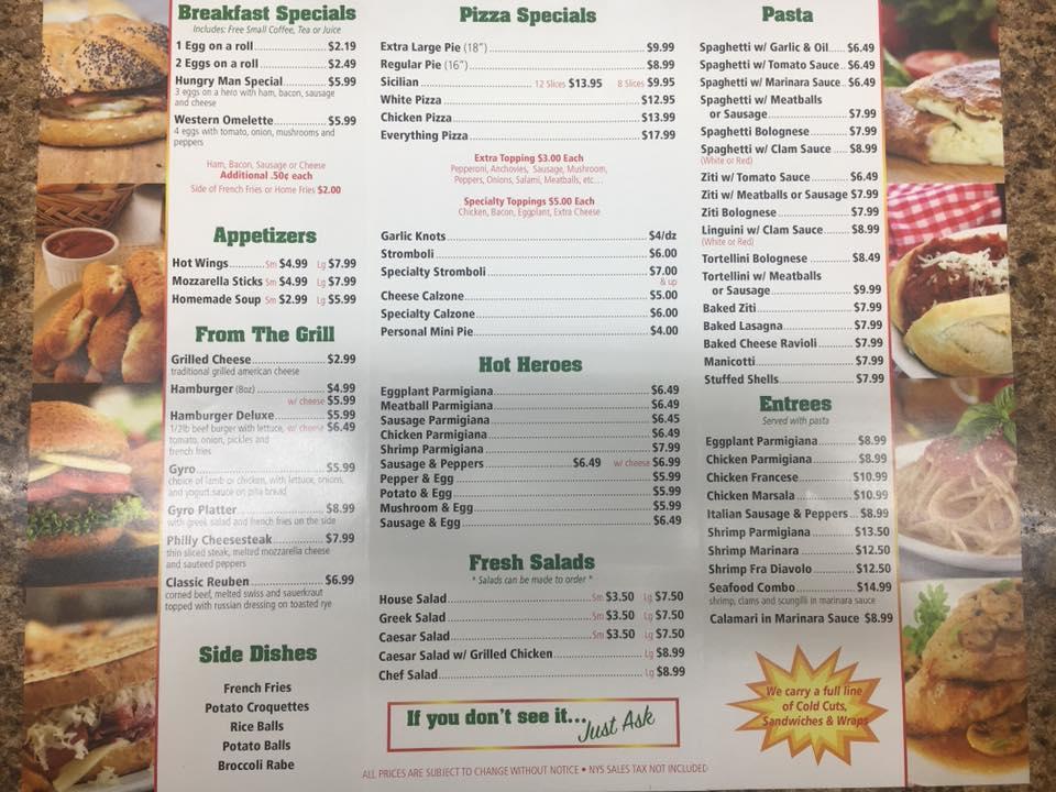 Menu at A&A Italian Deli & Pizza pizzeria, Bethpage