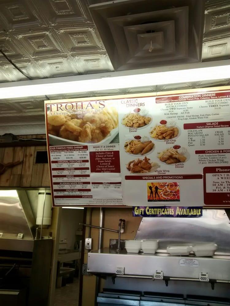 Menu at Troha's Chicken & Shrimp House restaurant, Chicago