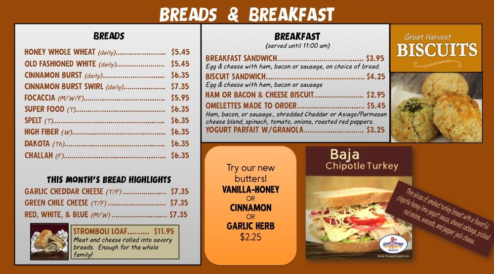 Menu at Great Harvest Bread Co., Wichita, KS desserts, Wichita