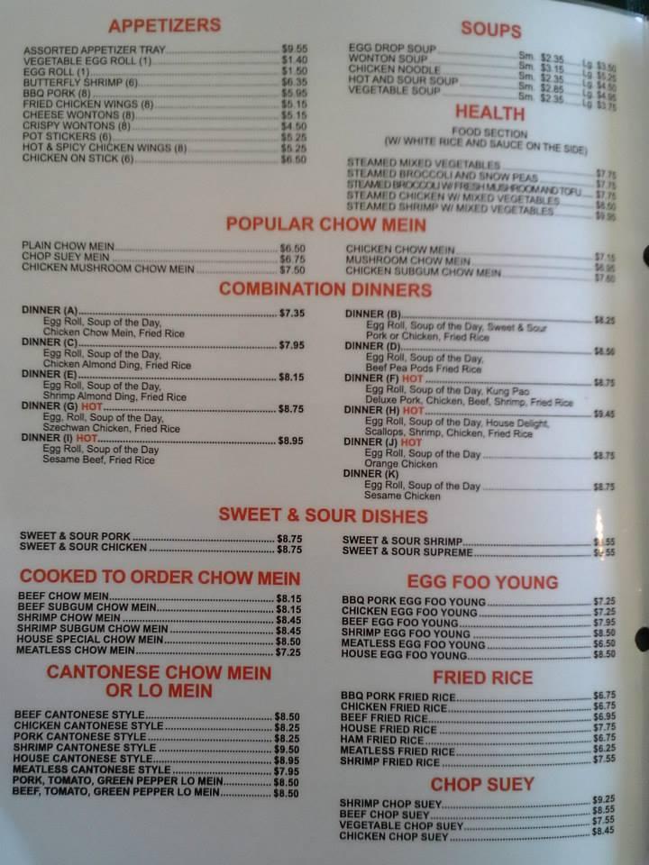 Menu at Viet Noodles restaurant, New Brighton