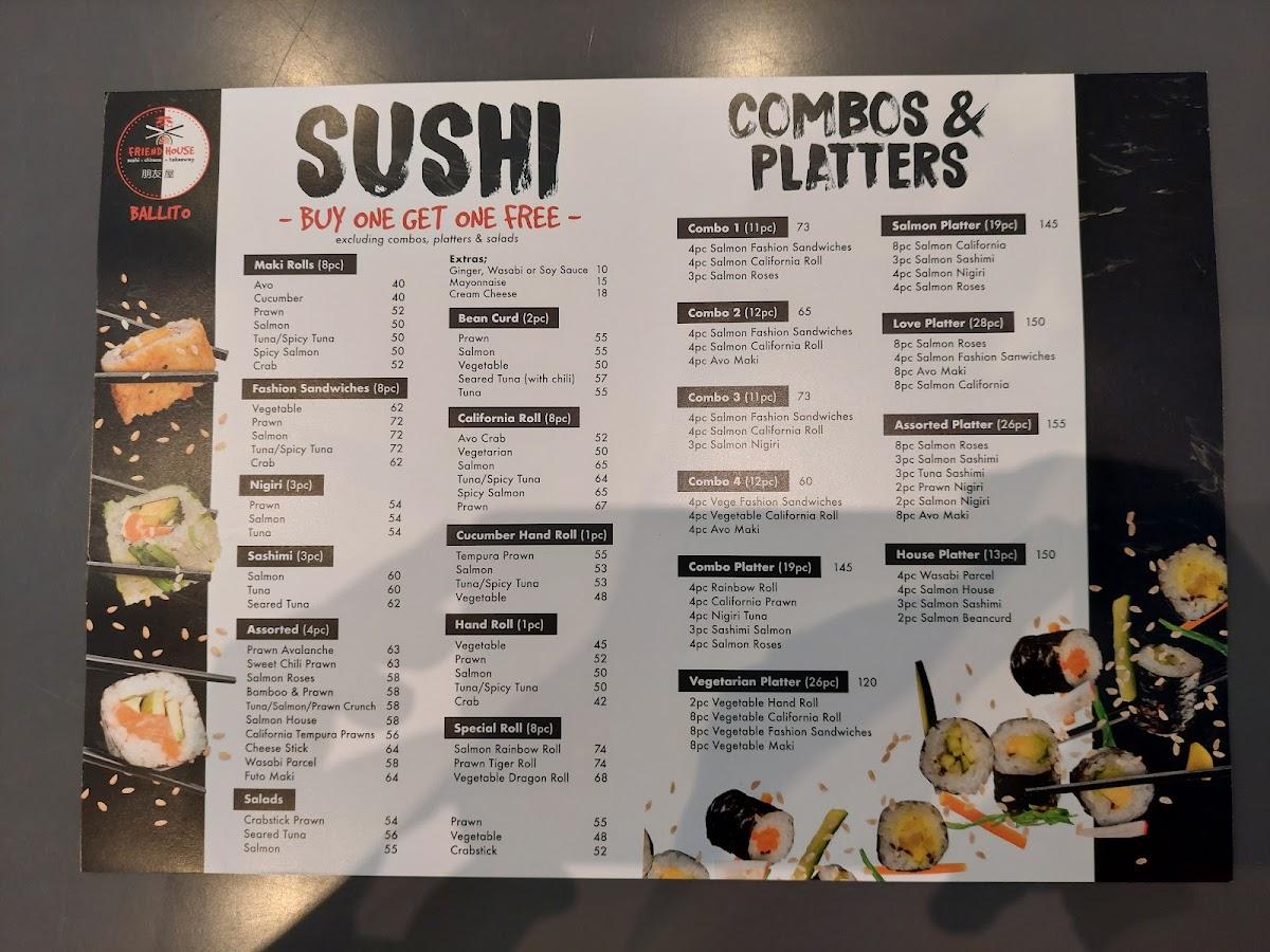 Menu at Friend House Ballito restaurant, Dolphin Coast
