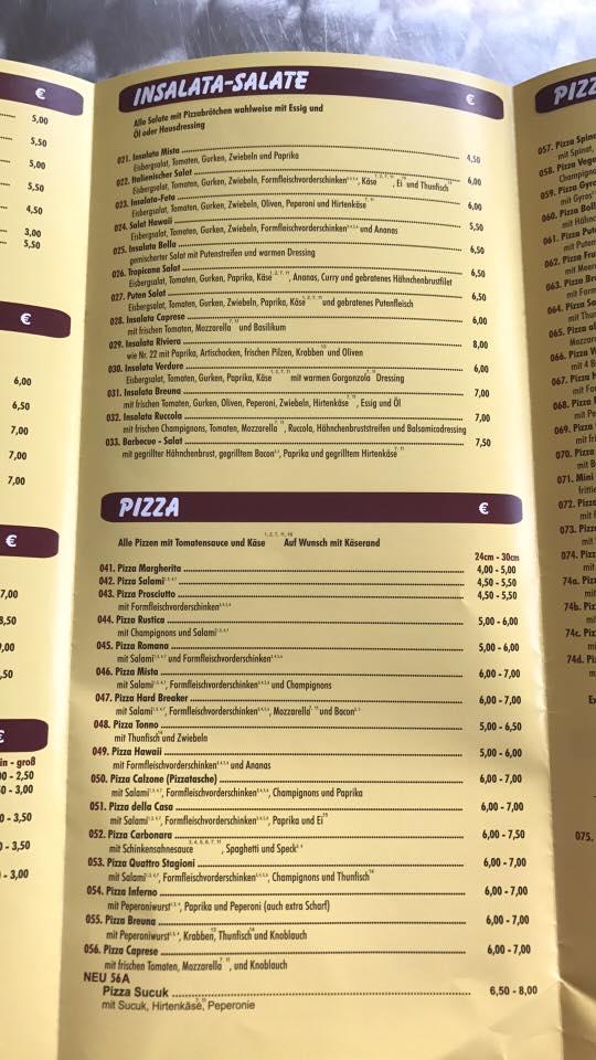 Speisekarte von Pizzeria Bella Italia, Hann. Münden