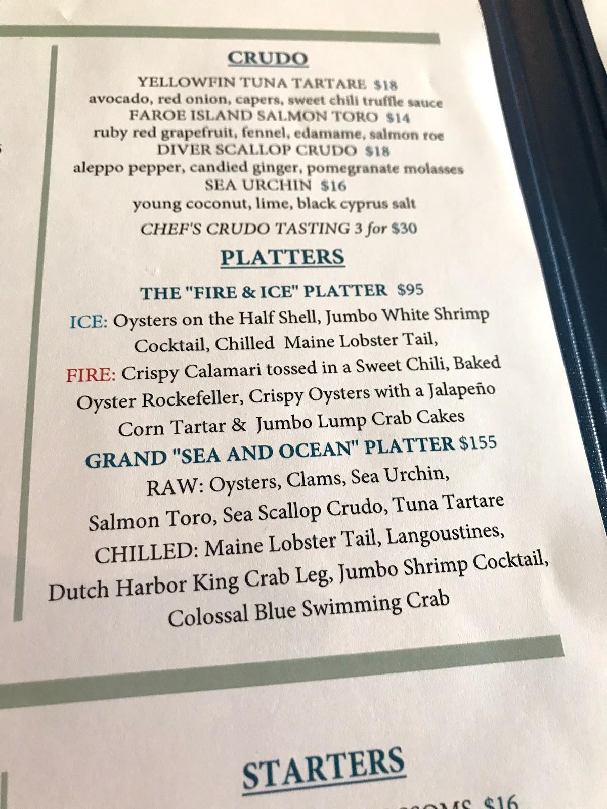 Menu at Sea Salt pub & bar, Saint Petersburg, 183 2nd Ave N