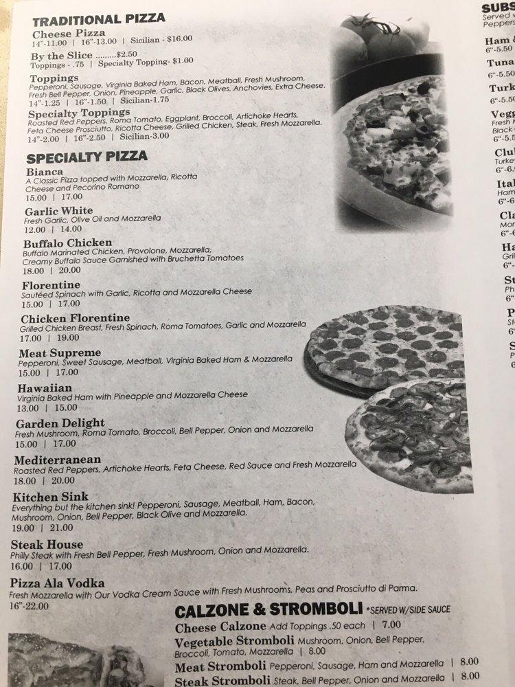 Menu at Ray's Pizza pizzeria, Chesapeake, Cedar Rd