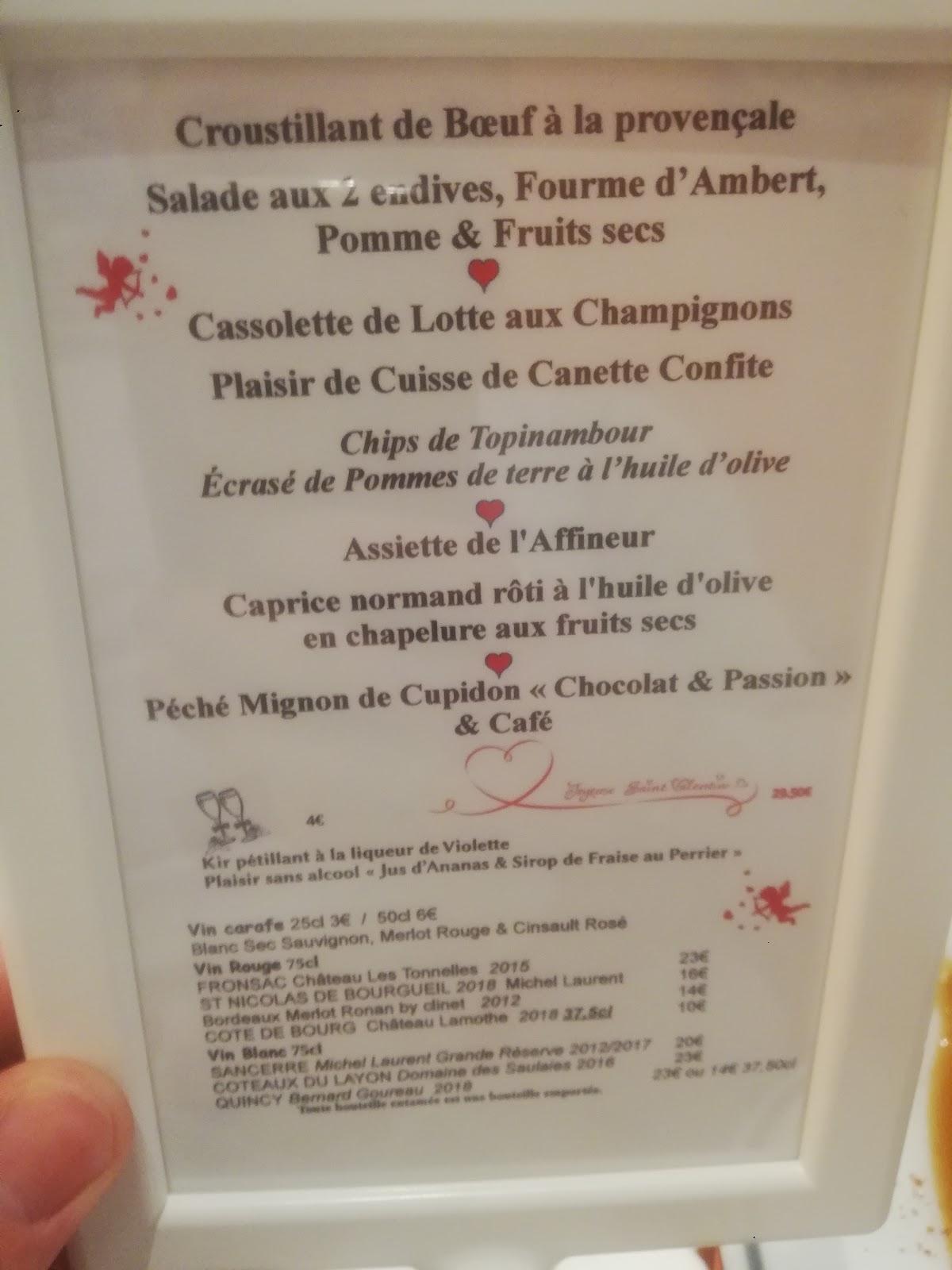 Carta del restaurante Les 4 Pans, Francia, 7 Pl. du Commerce