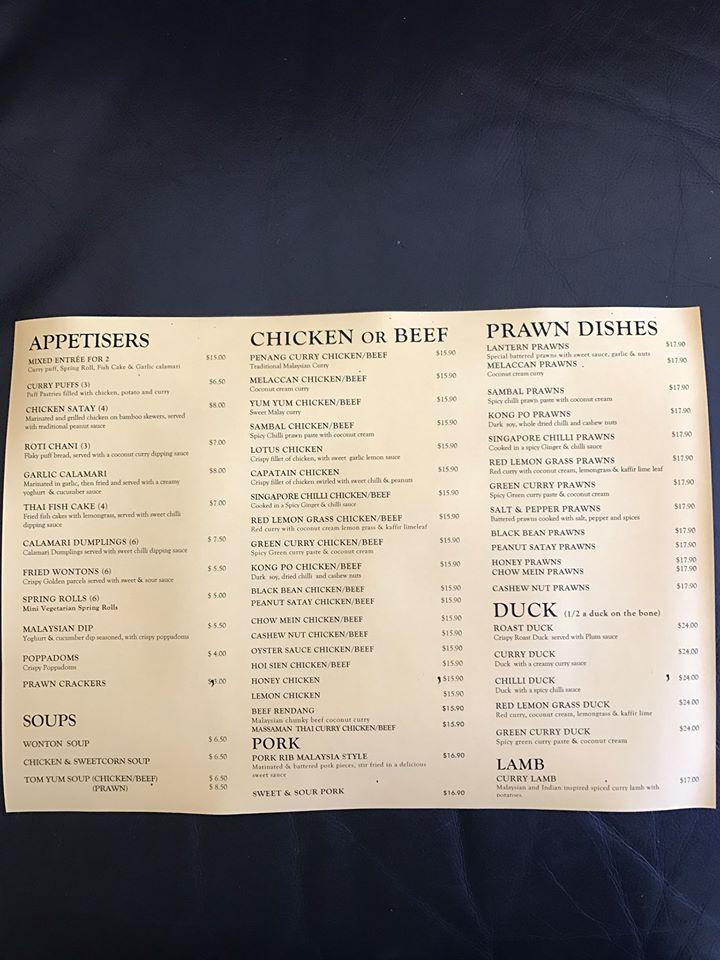 Menu At Little Asia Restaurant, Palm Beach