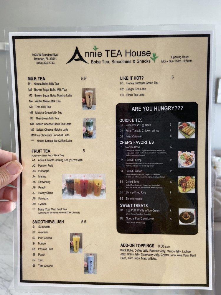 Menu at Annie Tea House pub & bar, Brandon