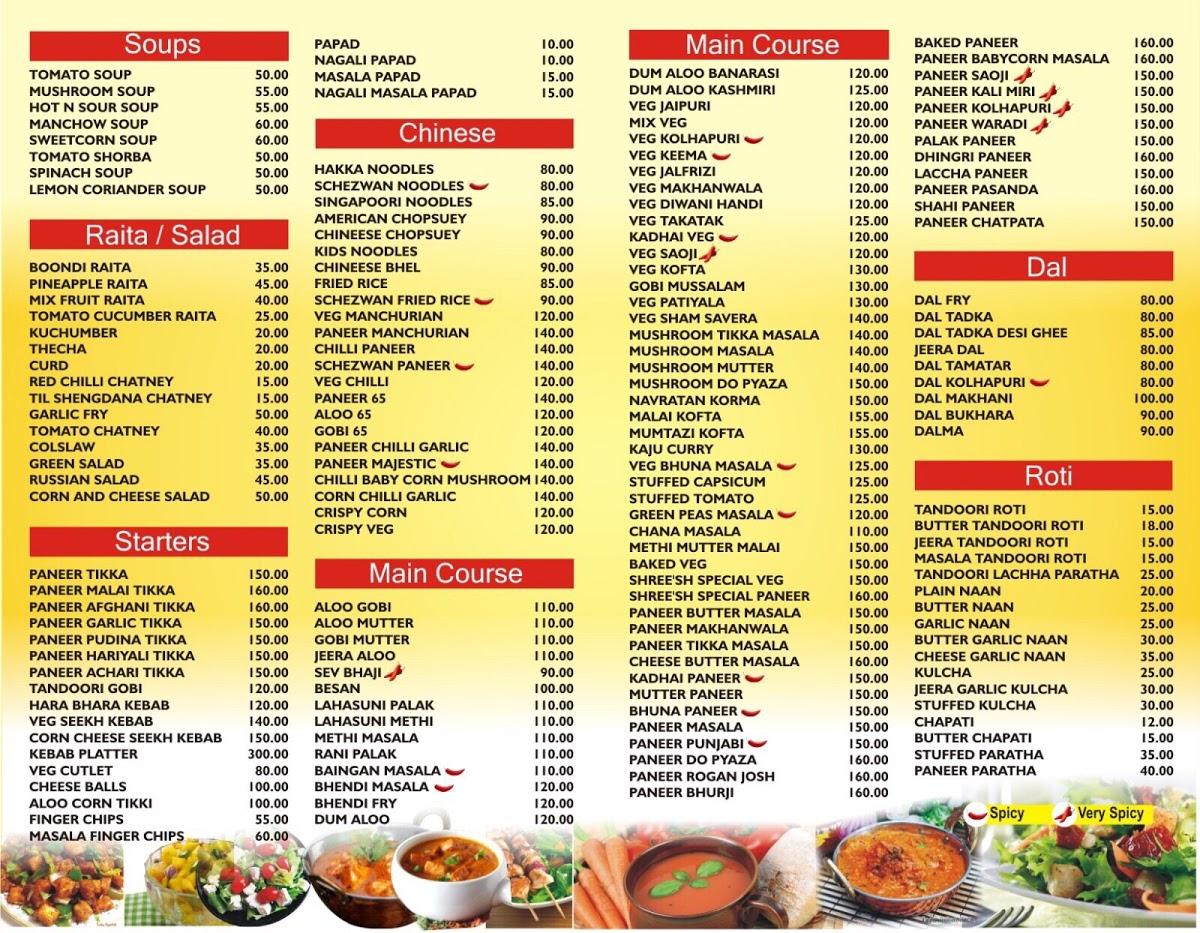 Menu at The Kebab Factory, Buldana, Chopda Lay Out