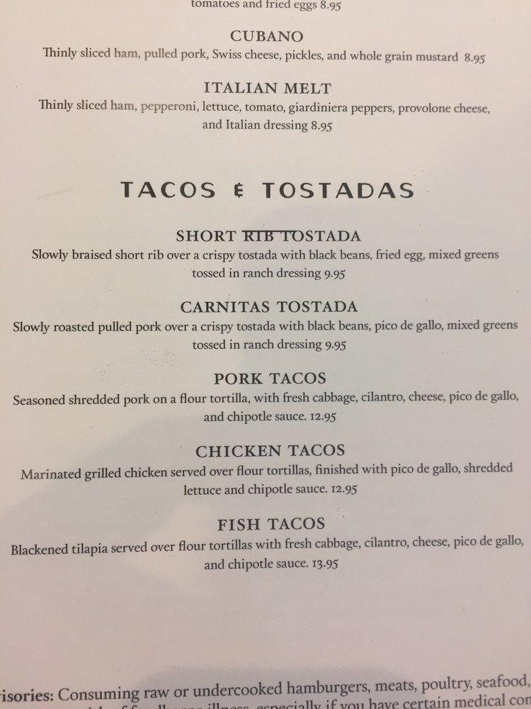 Menu at Tequila Cowboy pub & bar, Pittsburgh