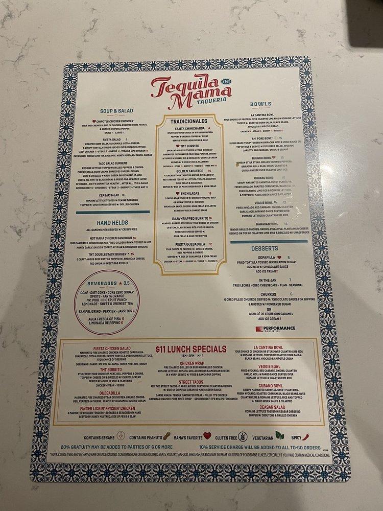 Menu at Tequila Mama Taqueria Buford restaurant, Buford