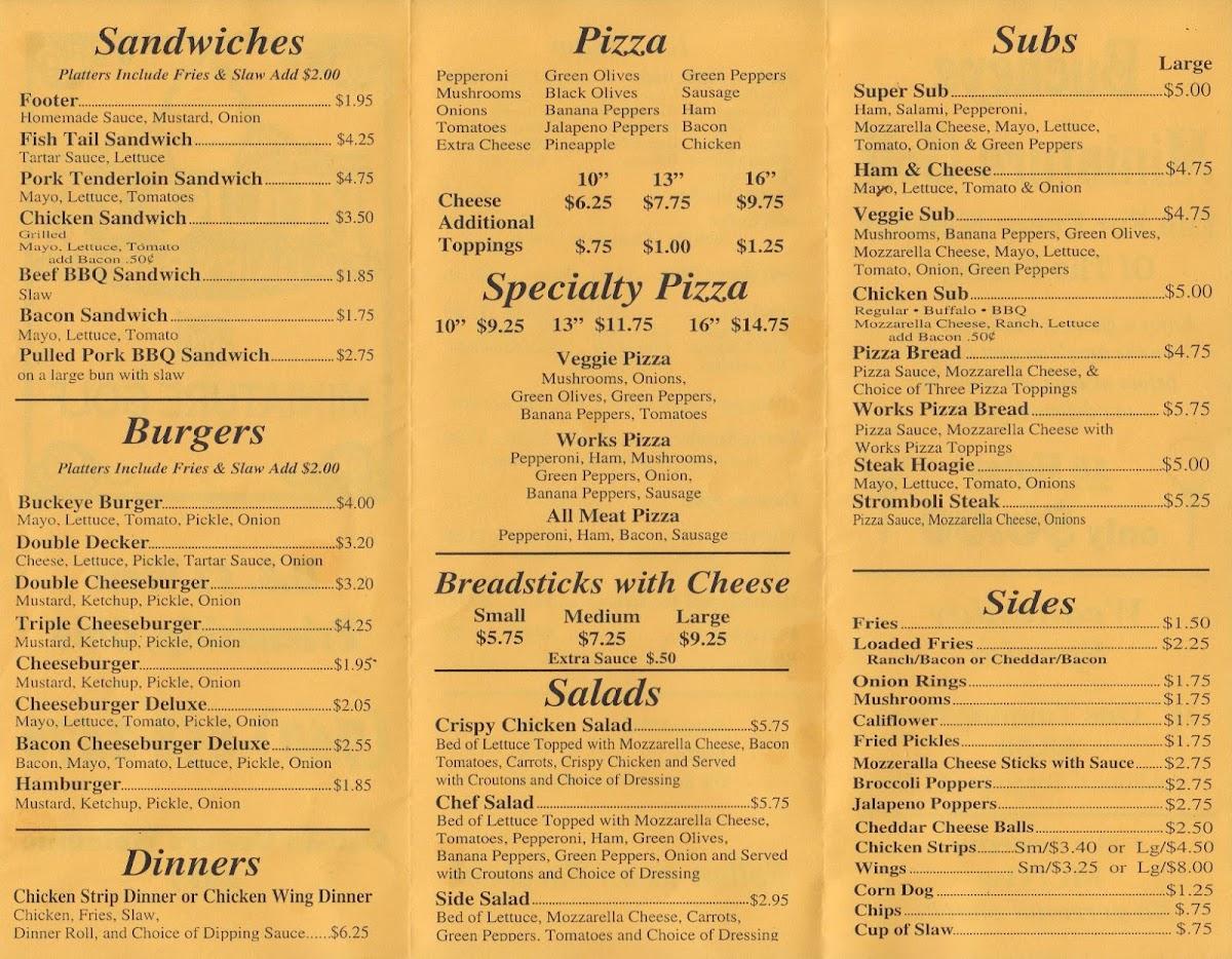 Menu at Buckeye Dairy Bar, USA, US52
